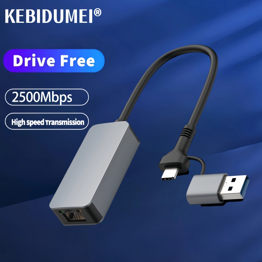 Ethernet-адаптер 2500 Мбит/с, 2,5-гигабитный USB-адаптер типа C к RJ45 Lan, проводной Ethernet-гигабитный адаптер, сетевая карта для MacBook iPad Pro