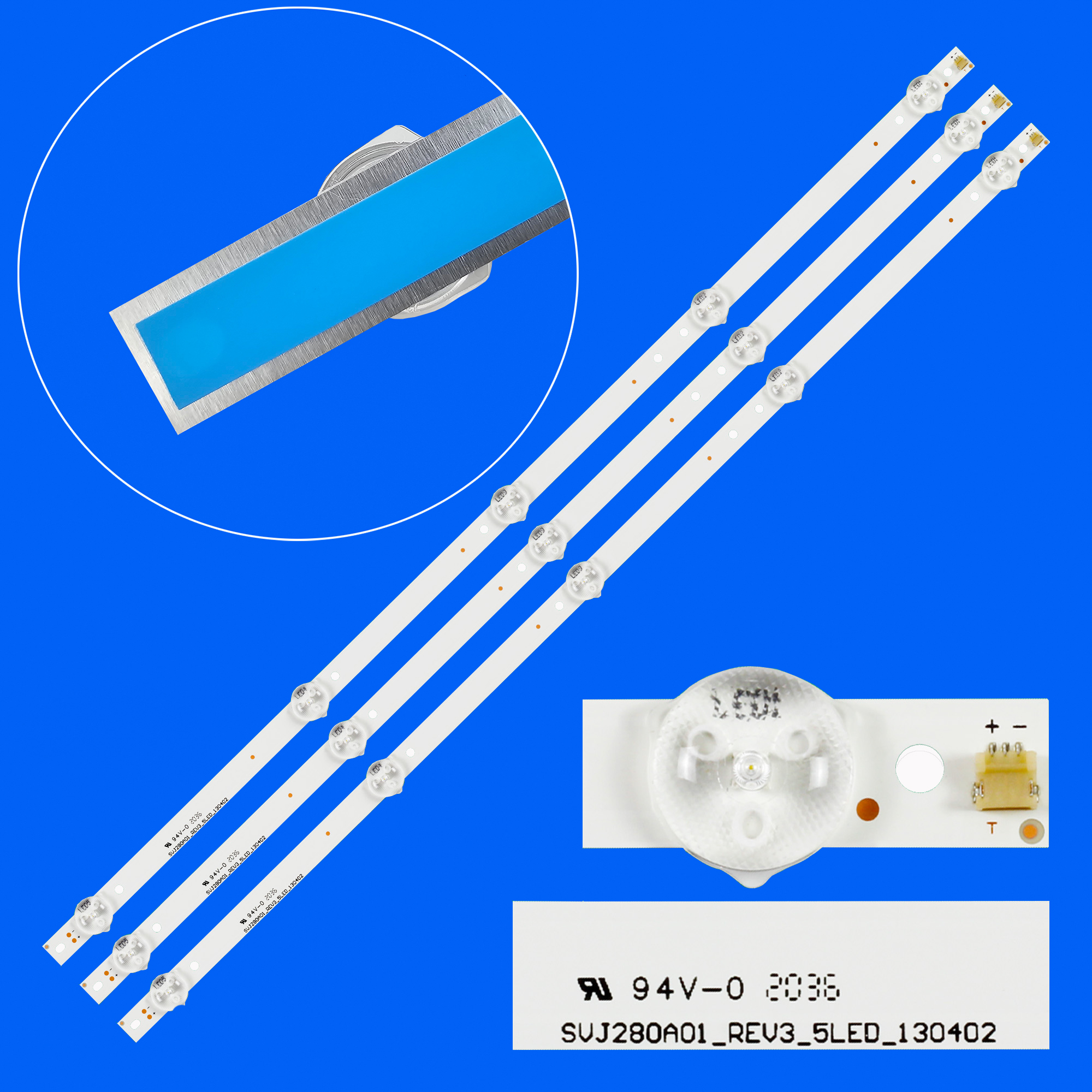 Strip lampu latar LED untuk RL-28D1309T2 2013CH280 M280X13-E2-H H-LED28V22 28DCG200013 SVJ280A01_REV3_5LED_130402