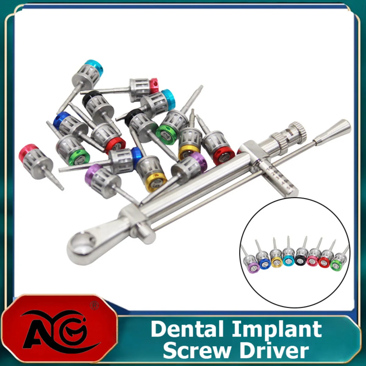 Ag 1 pçs implante dentário chave de fenda colorido dentalista chave de torque ferramentas kit prótese instrumento odontológico