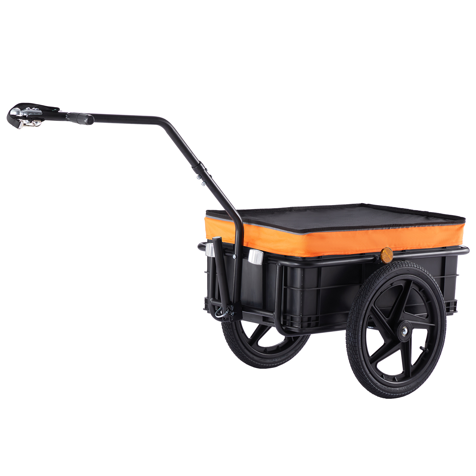 SucceBuy 88Lbs Bike Cargo Trailer Fietswagen Wagen Opvouwbare opslag met 16" wielen en veilige reflectoren Past op 24"-28" fietswielen