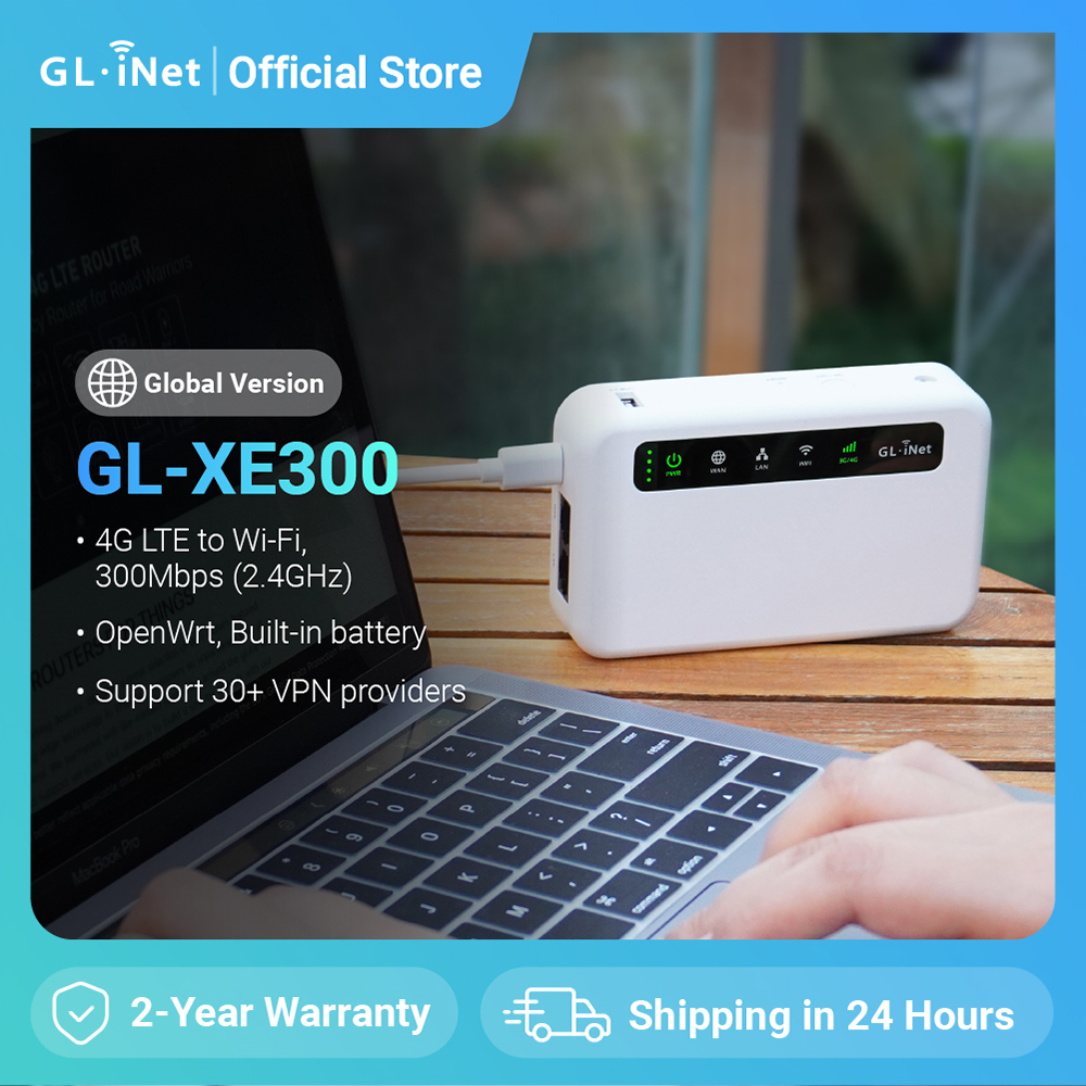 GL.iNet-enrutador VPN inteligente Puli GL-XE300, 4G, LTE, portátil, WiFi, punto de acceso inalámbrico de viaje, OpenWrt, batería de 5000mAh, OpenVPN