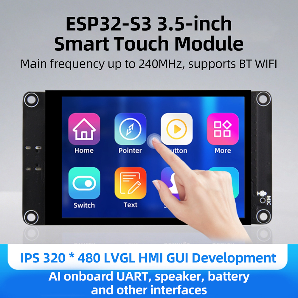 Carte de développement WiFi et Bluetooth ESP32-S3 de 3,5 pouces, écran tactile intelligent 320×480, prend en charge XiaoZhi AI, port Type-C