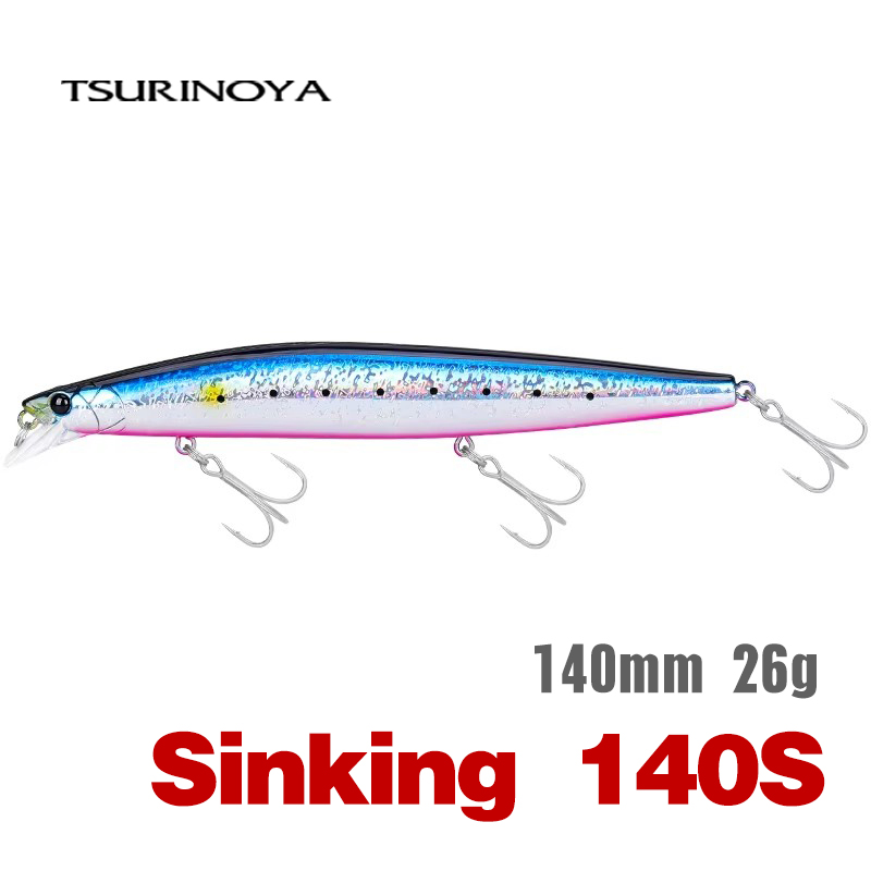Рыболовная приманка TSURINOYA Stinger 140S, тонущая приманка для гольяна DW92, 140 мм, 26 г, соленая вода, сибас, сверхдлинная заброска, большие жесткие приманки, джеркбейт