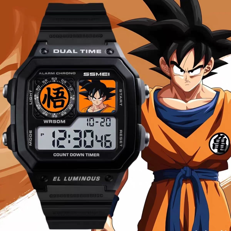 Dragon Ball Son Goku мужские спортивные часы аниме цифровые часы многофункциональные водонепроницаемые наручные часы силиконовые электронные часы подарок
