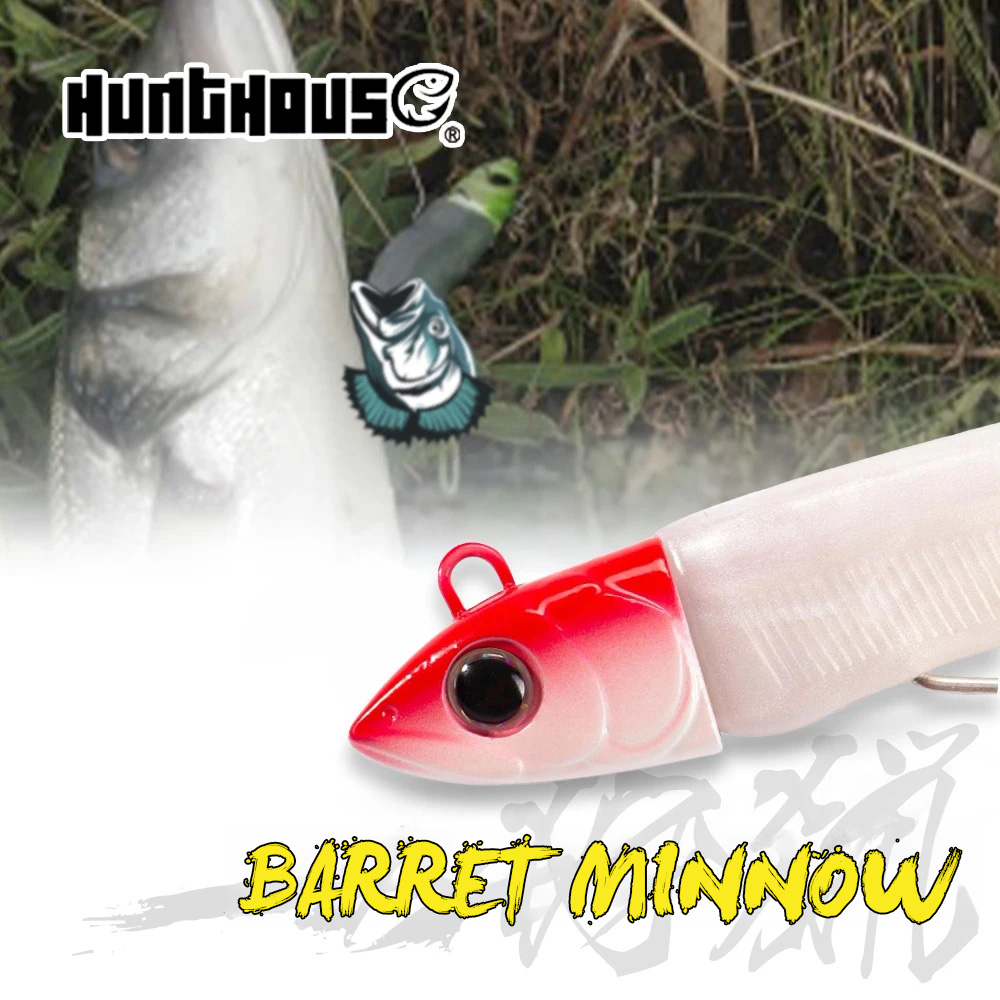 Воблеры Hunthouse Fishing Barret Minnow Lure 7г/12г/25г/40г/60г/90г/120г с джиг-головкой, мягкие силиконовые приманки для басса и щуки