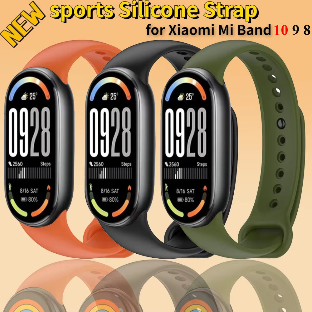 Soft Silicone Strap for Xiaomi Mi Band 10 Sports Breathable Official Bracelet Wristband for Mi Band 9 8 Replacement Accessories