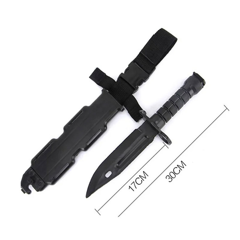 Coltello Tattico in Gomma Modello M9 per Regalo, Giocattolo per Appassionati dell'Esercito, Collezione, Giochi CS, Addestramento Militare, Multiuso per Esterni, Baionetta in Plastica
