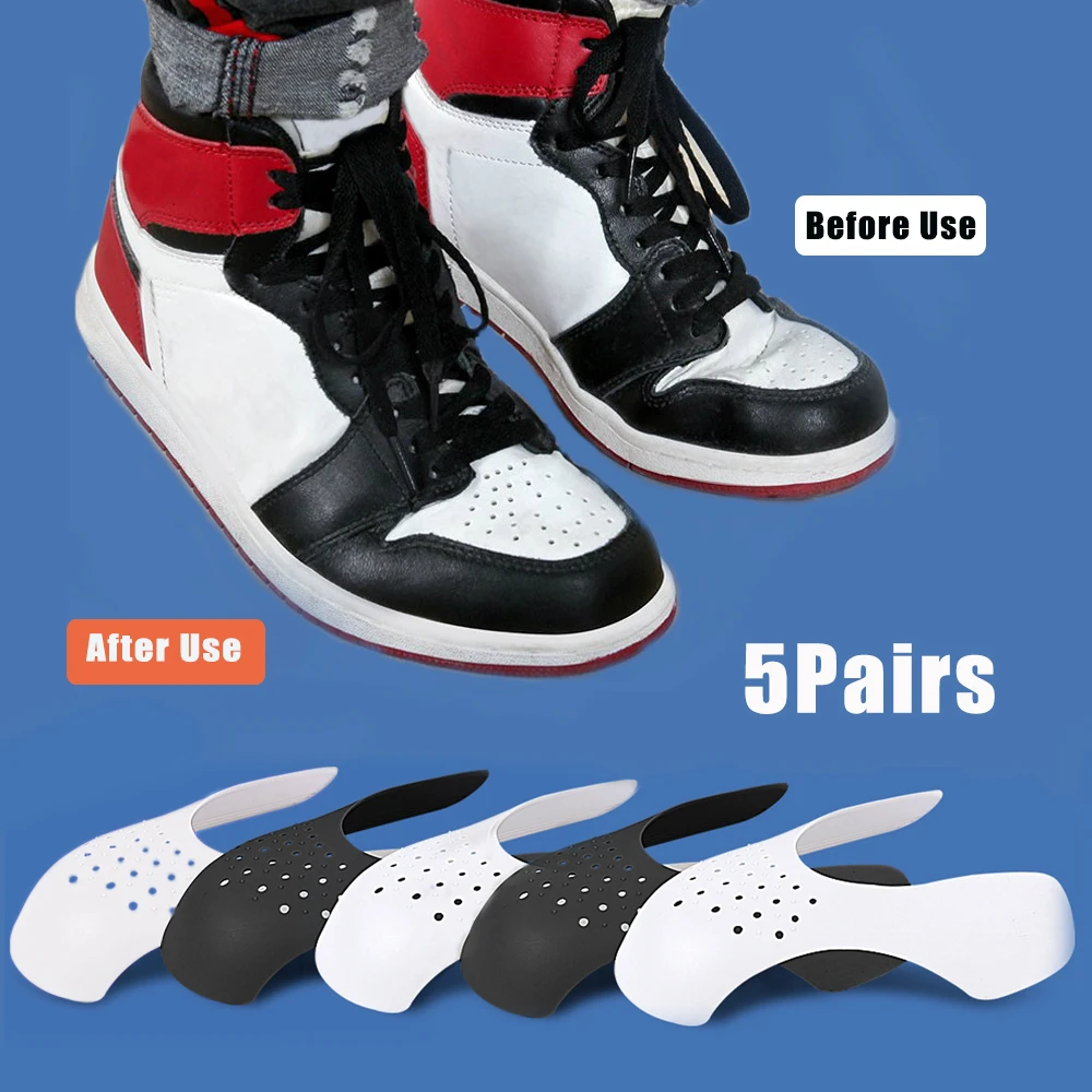 5pairs Crease Protector Shoe Head Stretcher Sneaker Anti Crease Wrinkled Fold Shoe Support Toe Sport Crease Protector Dropship