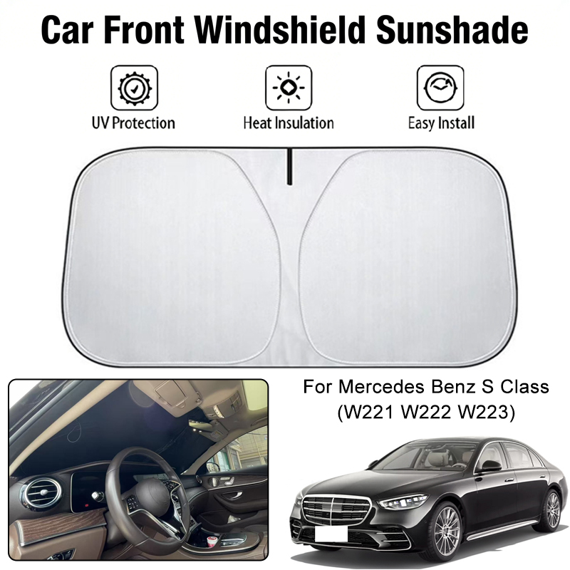 Солнцезащитный чехол на лобовое стекло автомобиля для Mercedes Benz S Class W221 W222 W223, УФ-защита, теплоизоляция, автоаксессуары