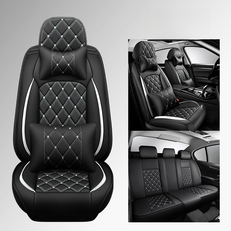 Housse de siège de voiture universelle 5 places pour BMW X5 F15 X1 F48 X2 X3 X4 X6 X7 M3 M4 M5 Accessoires de voiture en cuir PU