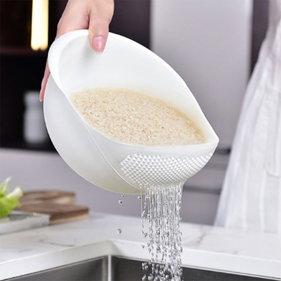 1pc-saringan silikon mangkuk nasi, keranjang pengering mangkuk buah Cuci keranjang pembuangan dengan pegangan keranjang Cuci pengatur dapur rumah