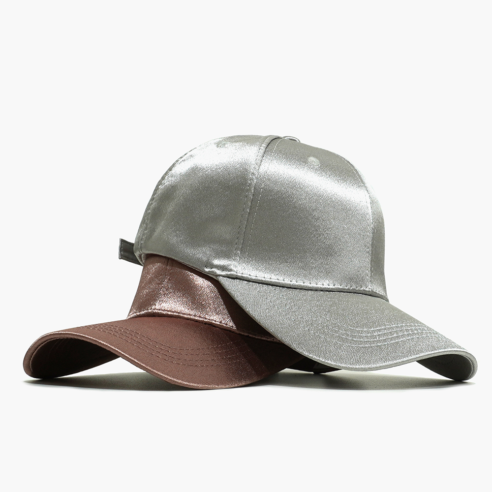 Topi olahraga 6 Panel, topi bisbol Satin sutra polos terang untuk wanita pria klasik warna terang luar ruangan ayah tari Jalan