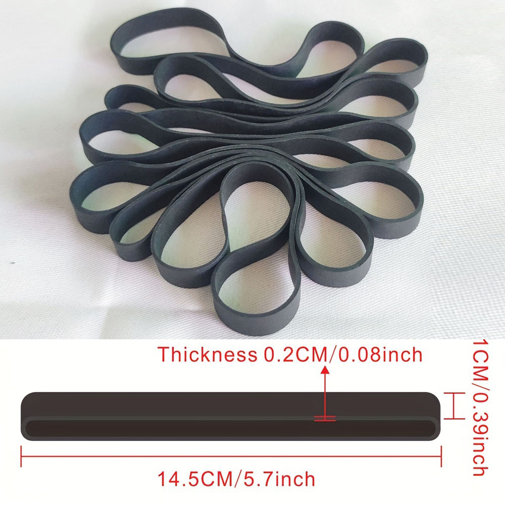 Bandes de caoutchouc noires, 20 pièces, 14.5cm/5.7 pouces, anneau en caoutchouc élastique extensible de grande taille pour fournitures de papeterie de bureau