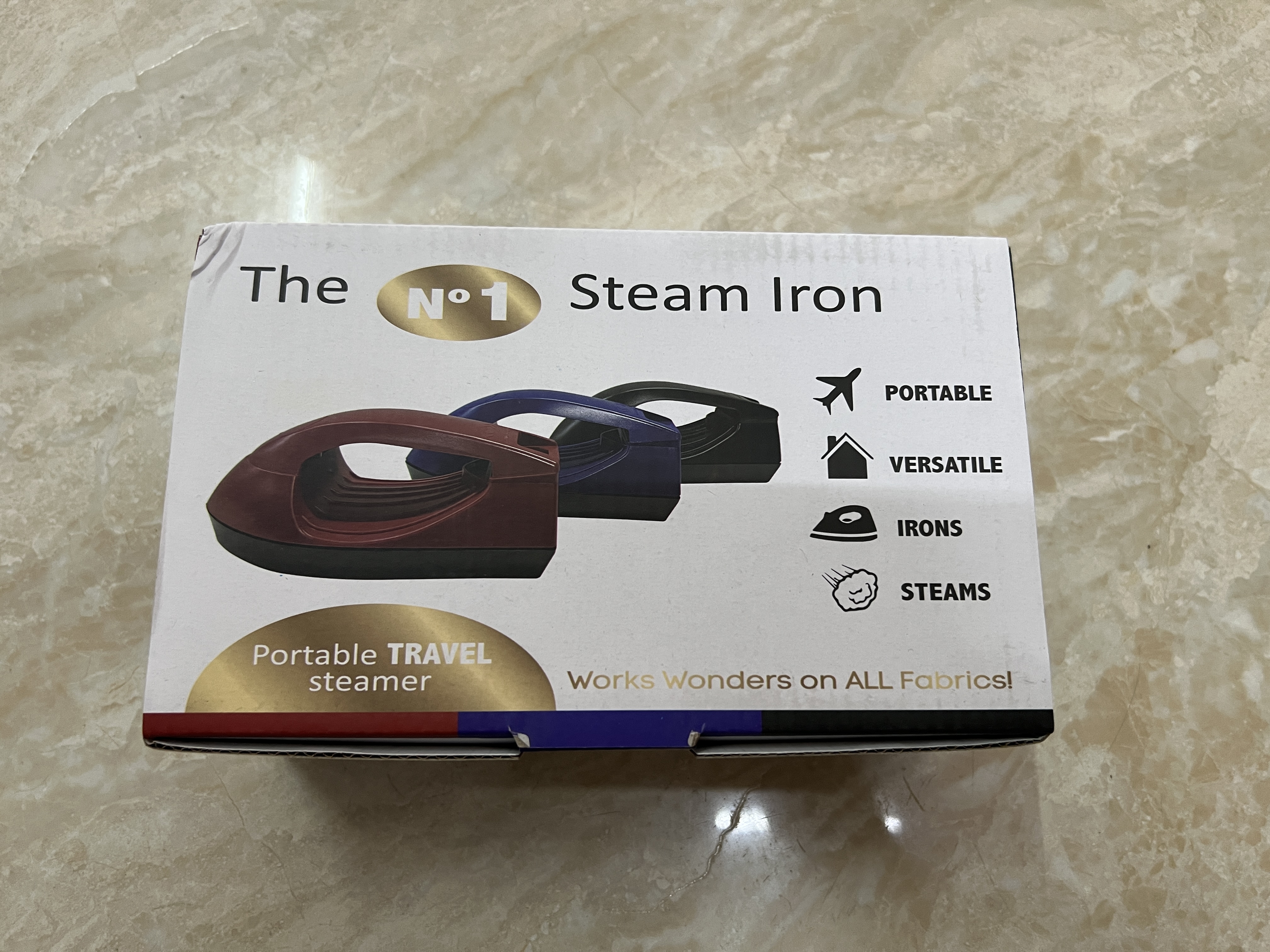 Portable Travel Iron with EU Plug Black