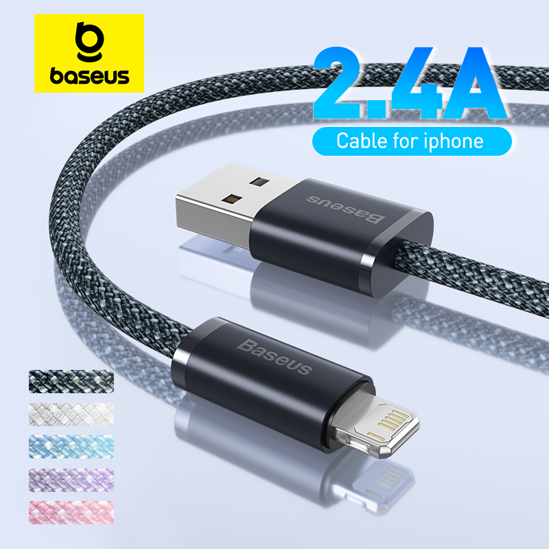 Kabel USB Baseus do iPhone'a 14 13 Pro Max Kabel USB do szybkiego ładowania iPhone'a 12 mini pro max Kabel USB 2.4A do transmisji danych