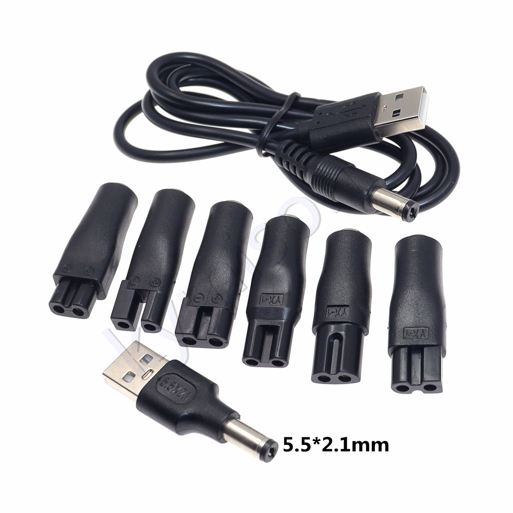 Cordon d'alimentation 5V, chargeur de remplacement, adaptateur USB adapté à tous les types de tondeuses à cheveux électriques, 8 pièces