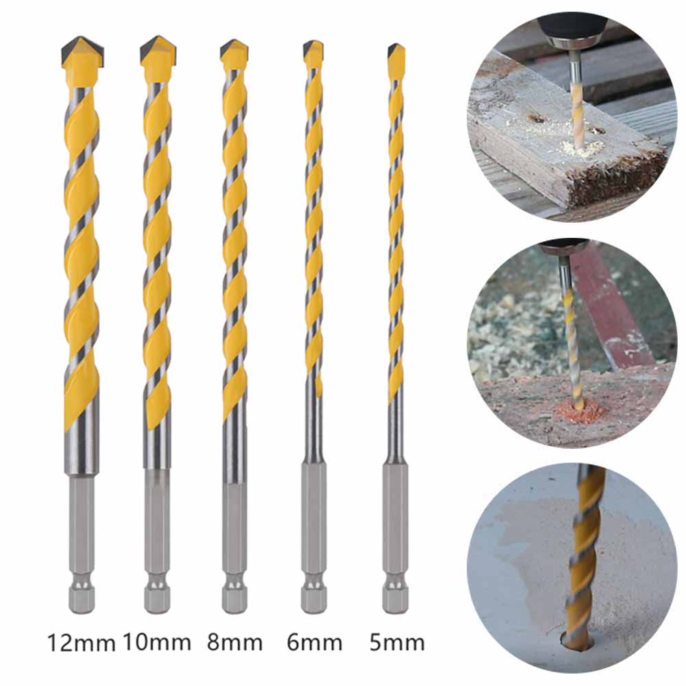 1 PC Hex Shank เจาะบิต 5/6/8/10/12mm ทังสเตนคาร์ไบด์สําหรับก่ออิฐคอนกรีตอิฐหิน 160 มม.เครื่องมือ Workshop งานไม้