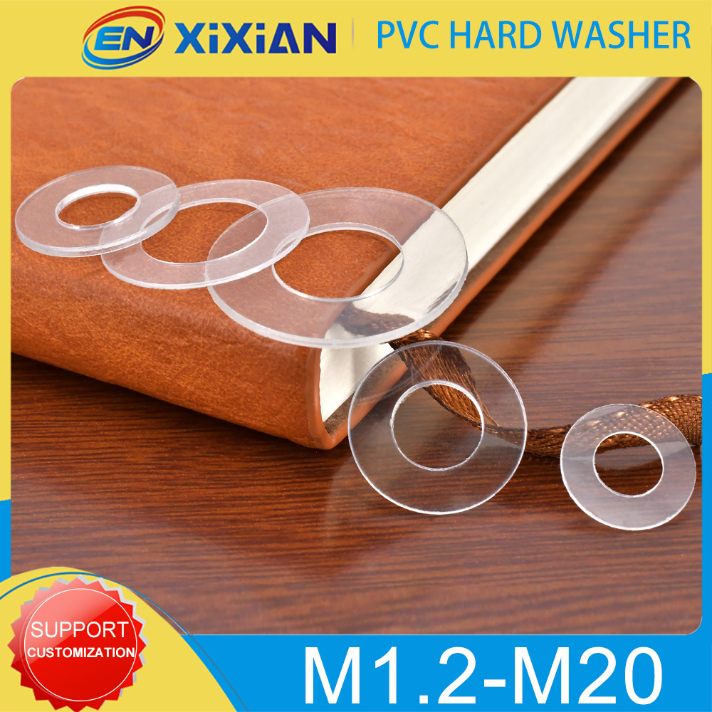 Plastic PVC Hard Washer M1.2 M1.4 M2 M2.5 M3 M4 M5 M6 M8 M10 M12 M20 Gasket Transparante Isolatie Platte paded Voor Schroeve