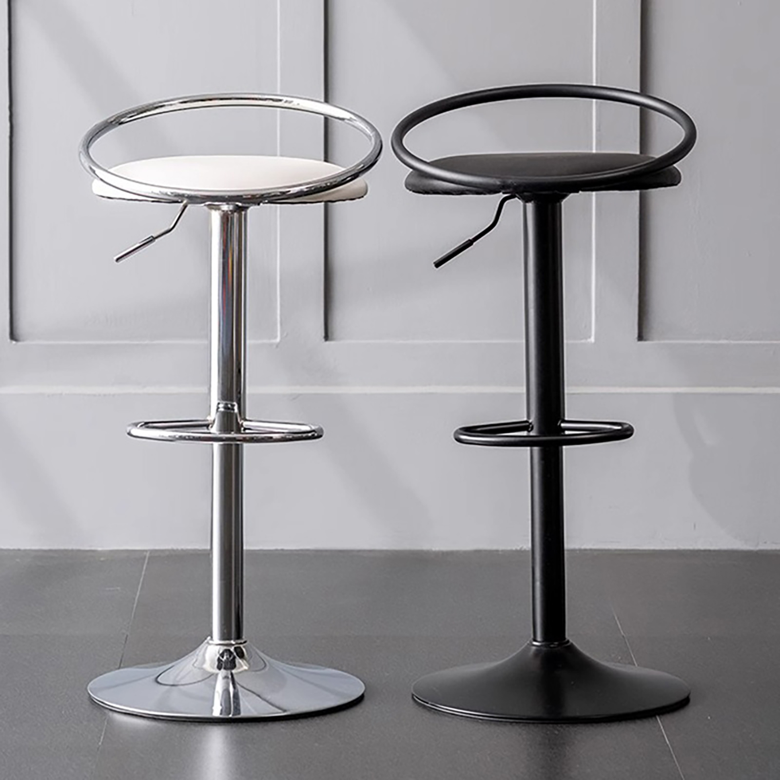 360 ° drehbarer Drehstuhl, einfacher Metall hochstuhl, drehbarer Bar stuhl für Juwelier geschäft Empfangs bar Küche