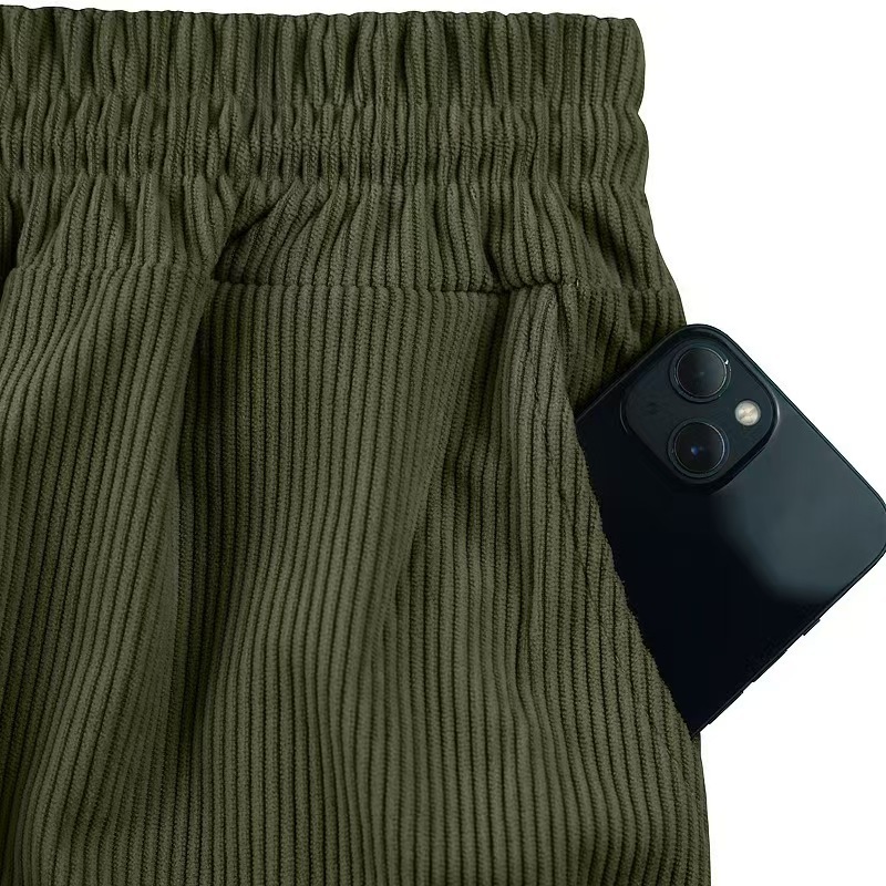 Shorts Masculinos Casuais de Verão Leves de Veludo Cotelê Cor Damasco, Shorts de Praia Plus Size Masculino com Cordão, Calças Curtas, Roupa Masculina Sexy