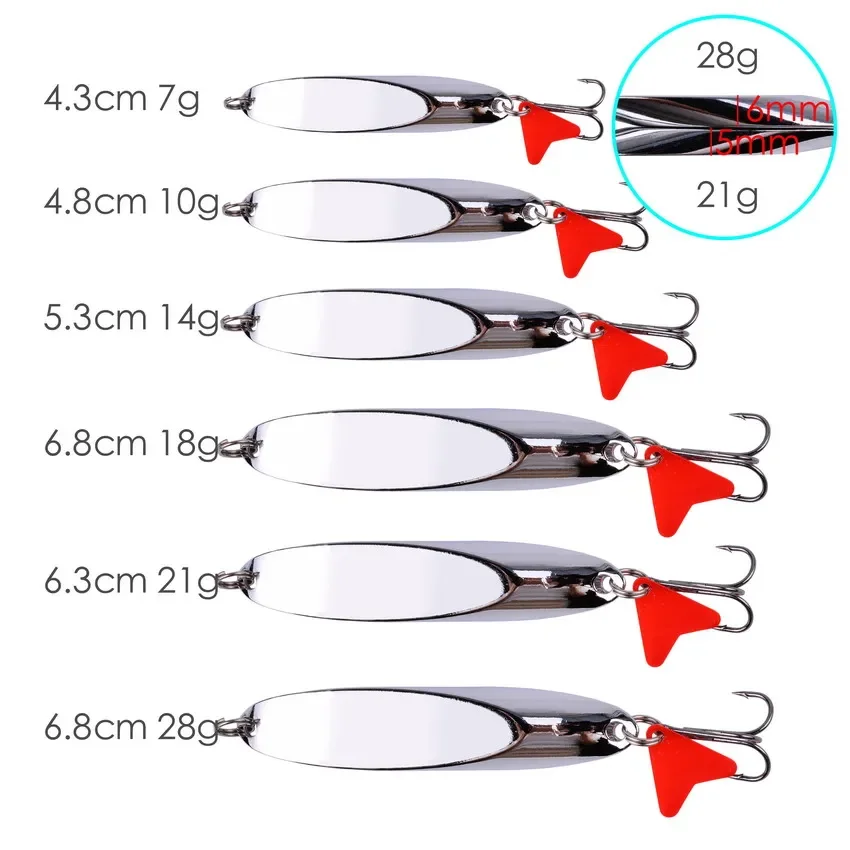 1PCMetal Spinner Löffel 7/10/14/18/21/28g Angeln Locken Harte Köder pailletten Noise Paillette mit Feder Drillinge Angelgerät