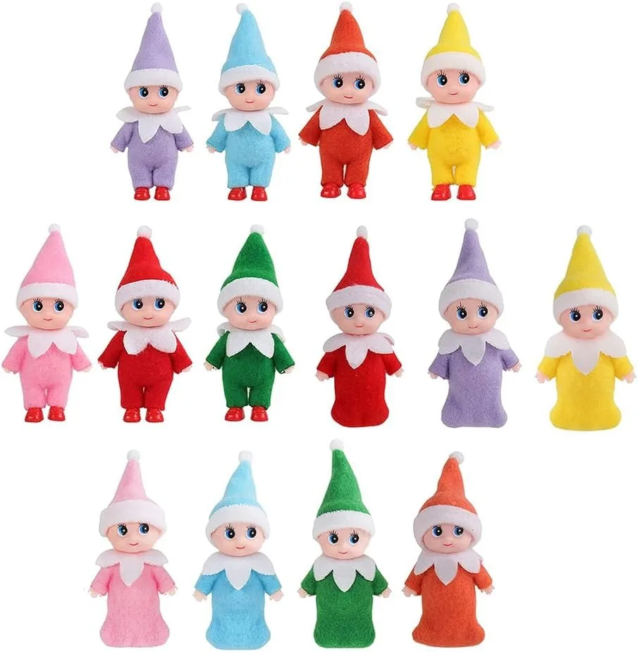 1PC Christmas Mini Elf Doll Pointed Hat Wrapped Feet Elf Window Atmosphere Decorative Small Items Holiday Gifts