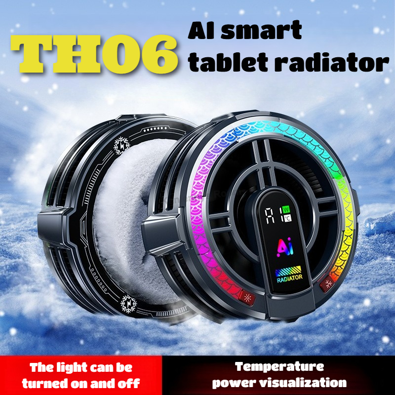 2025 ใหม่ TH06 แท็บเล็ต Universal Cooling หม้อน้ํา AI High Power Semiconductor เครื่องทําความเย็นแม่เหล็กและคลิปด้านหลัง PUBG เกม Cooler