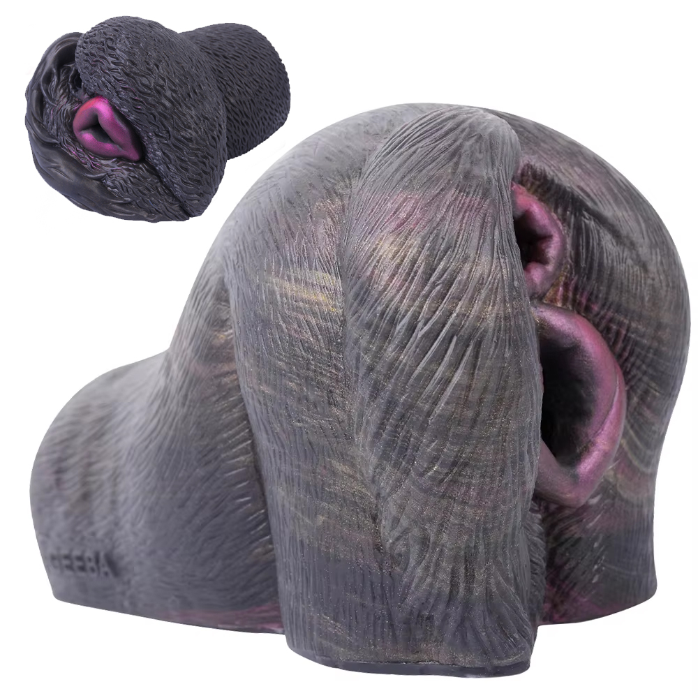 FAAK Silicone mâle masturbateur fantaisie renard chien poche chatte Stroker Double trou 3D réaliste fesses avec vagin Anal Sex Shop
