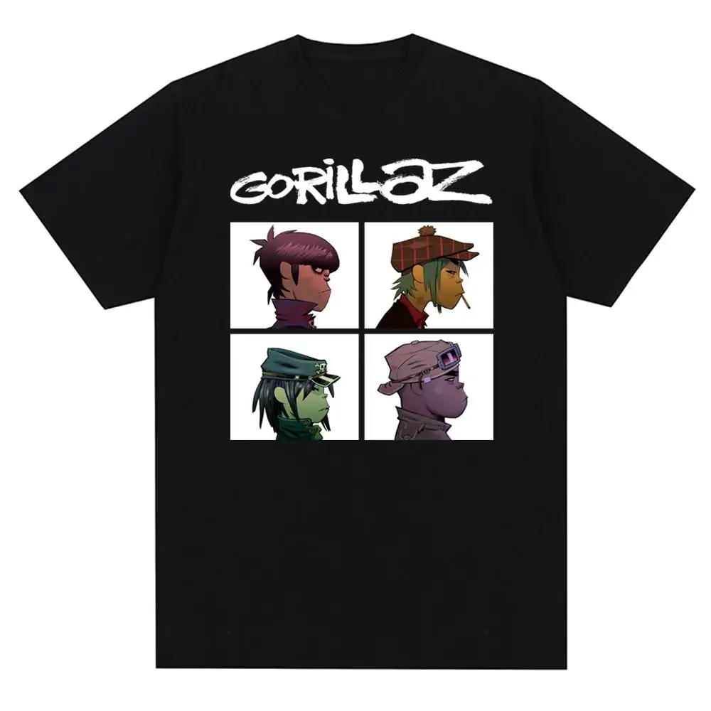 Musik Band Gorillaz Punk Rock Print T Shirt 90er Jahre Casual Fashion Kurzarm Plus Size T Shirt Unisex