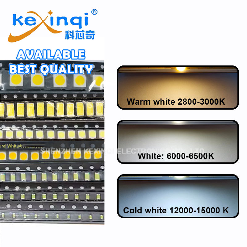 (100 szt.) LED 0402 0603 0802 1206 2835 3528 5050 5730 białe zimne ciepłe diody elektroluminescencyjne SMD DIY Elektro