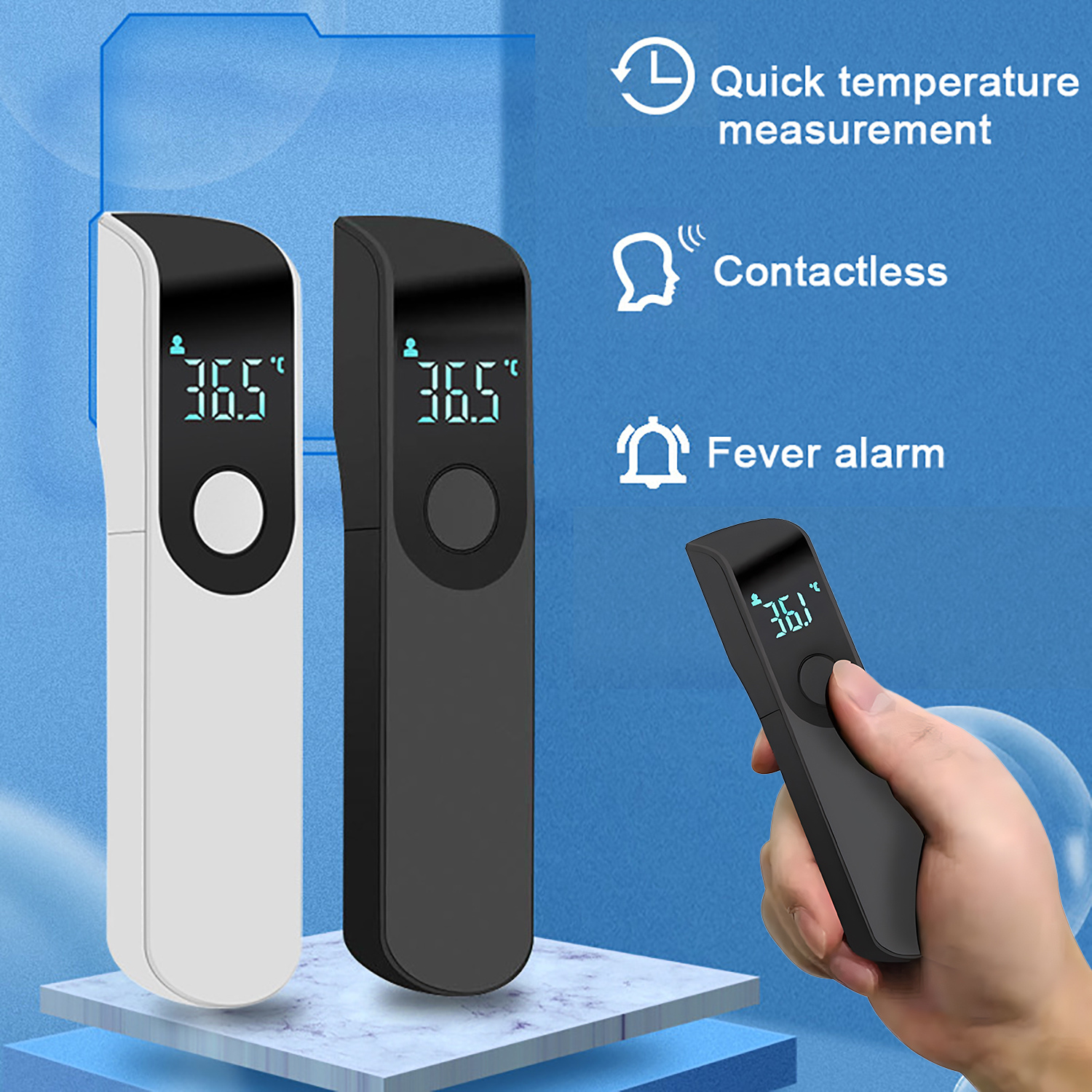 Termómetro infrarrojo médico para fiebre, mini termómetro digital para oído, herramienta de temperatura corporal sin contacto para niños y adultos, 1 o 2 unidades