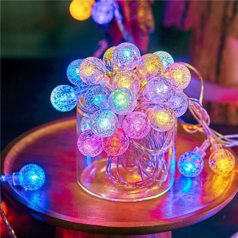 LEDバブルボールストリングライト ゴールデングロー 電池式 室内用フェアリーライト 結婚式 休日 新年2026年 デコレーション用