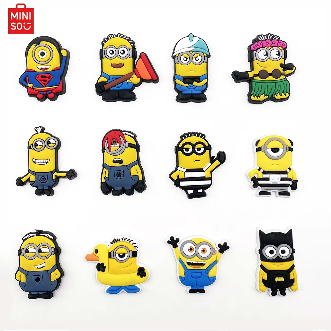 12pcs Cute Cartoon Shoe Charms for Clogs Bubble Slides Sandals PVC Shoe Decorations Accessories for Christmas Gift