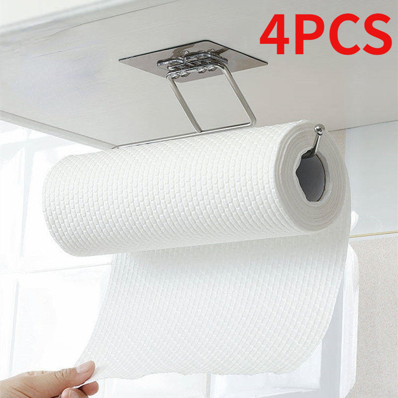 Soporte de papel de cocina, gancho de almacenamiento de toallas, soporte de papel higiénico, estante de almacenamiento, soporte de pañuelos, organizador de baño, 4/1 Uds.