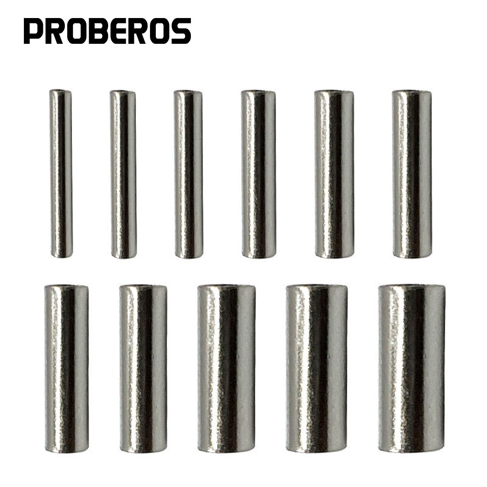 PRO BEROS 100 pezzi connettori per tubi per lenze maniche a crimpare a canna singola manicotto ad anello per crimpare in rame attrezzatura da pesca rigging