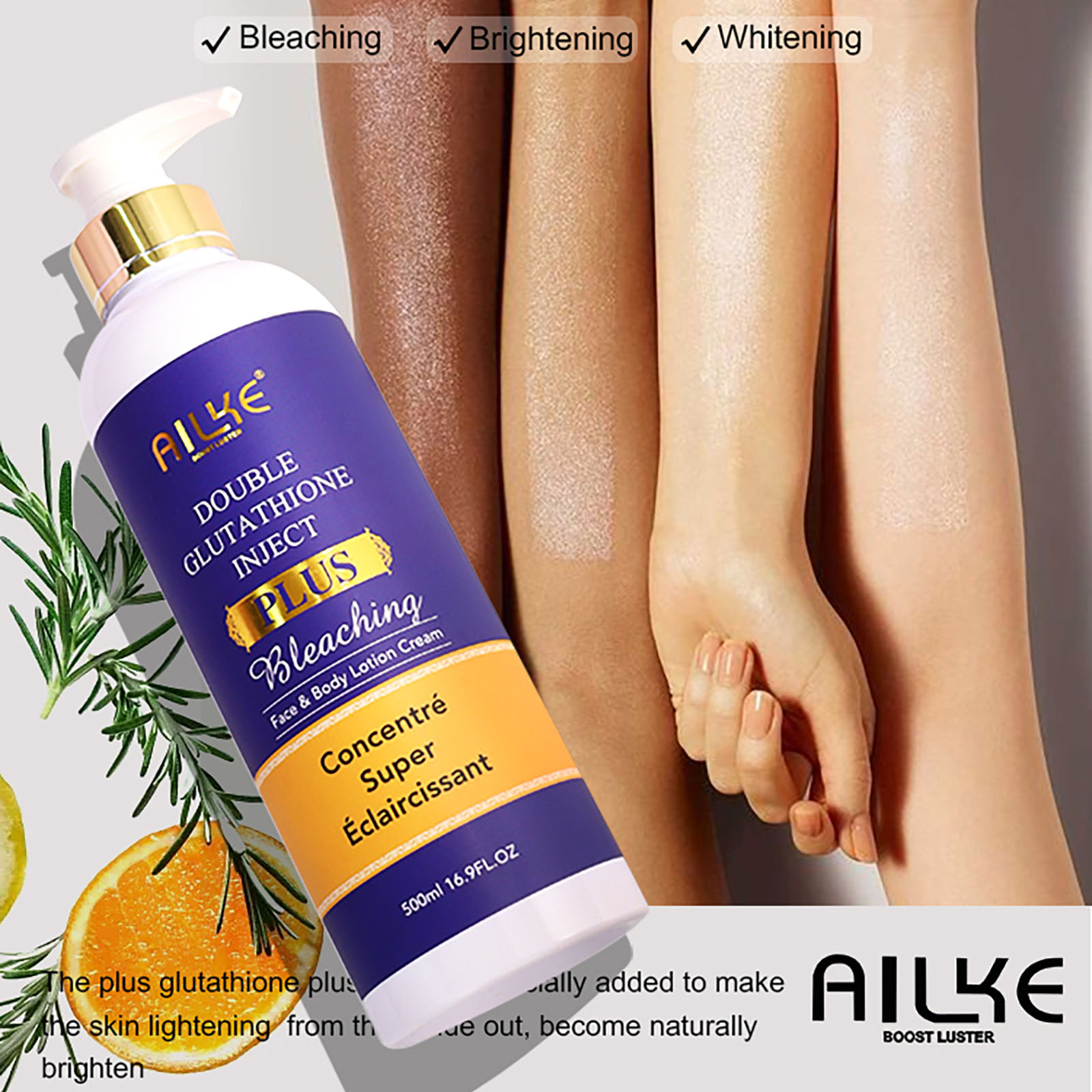 AILKE บอดี้มิลค์เพื่อผิวกระจ่างใส ลดเลือนจุดด่างดำ บำรุงผิวชุ่มชื้น สำหรับทุกสภาพผิว