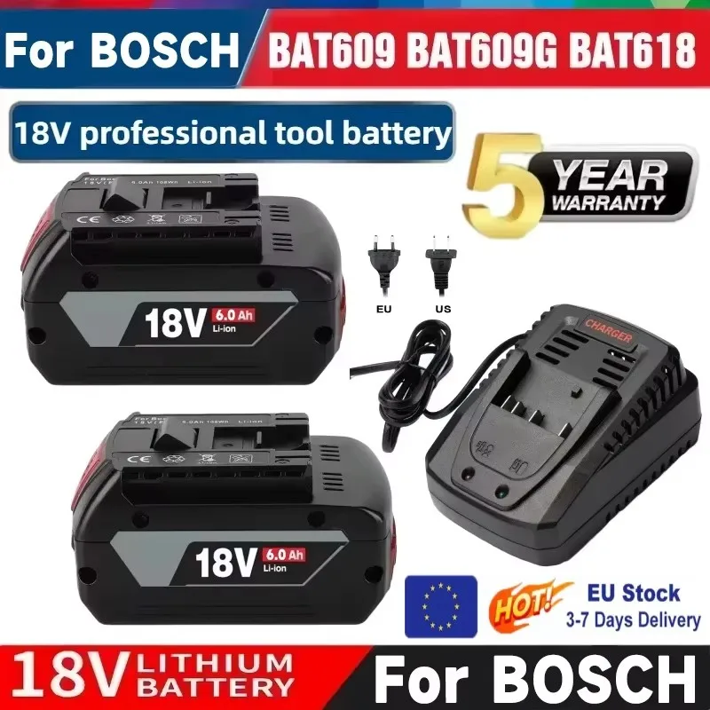Oryginalna bateria litowo-jonowa BOSCH 18V 6000mAh GBA 18V 6.0Ah 18V Professional GBA GSR GSB BAT618 BAT609
