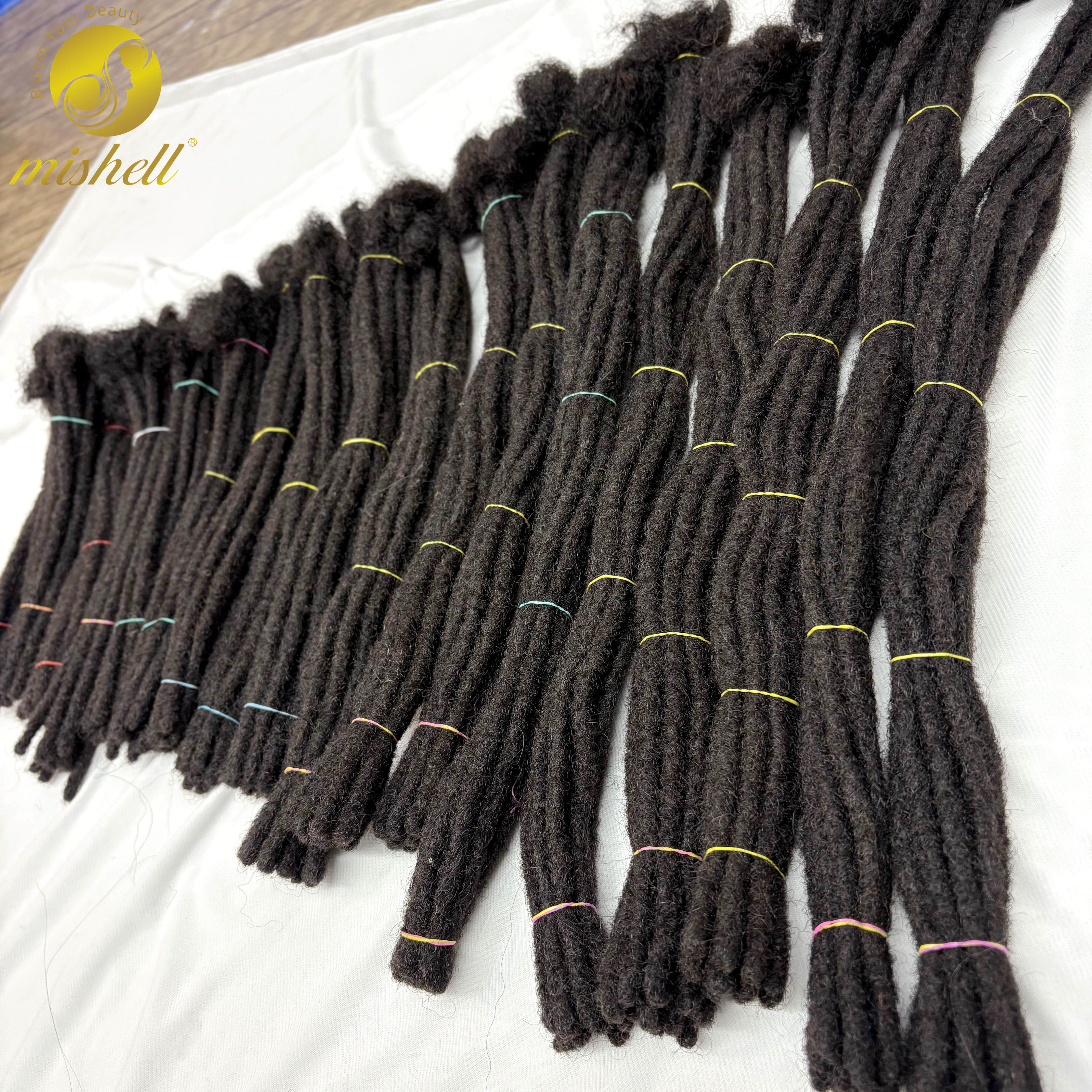 Przedłużanie dredów naturalnych, regularnych, ludzkich włosów, 15-50 cm, 50 pasm, w pełni ręcznie robione, 100% ludzkie włosy, dla kobiet i mężczyzn.