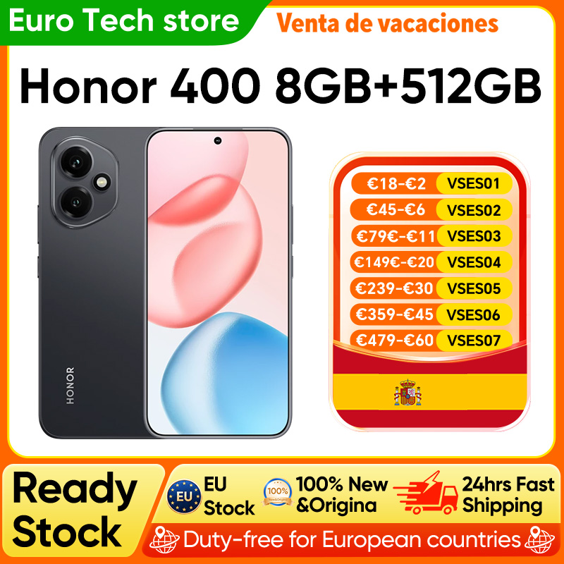 HONOR 400 Smartphone EU-versie 5G Snapdragon 7 Gen 3 200MP AI-camera 6,55'' AMOLED-scherm 5300mAh 66W SuperCharge