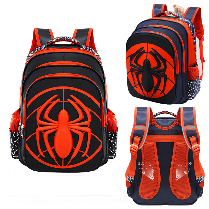 Spider Rugzak + Etui Set voor Jongens Schooltas Elementair voor Kinderen Schooltas Cartoon Waterdichte Primaire Rugzak