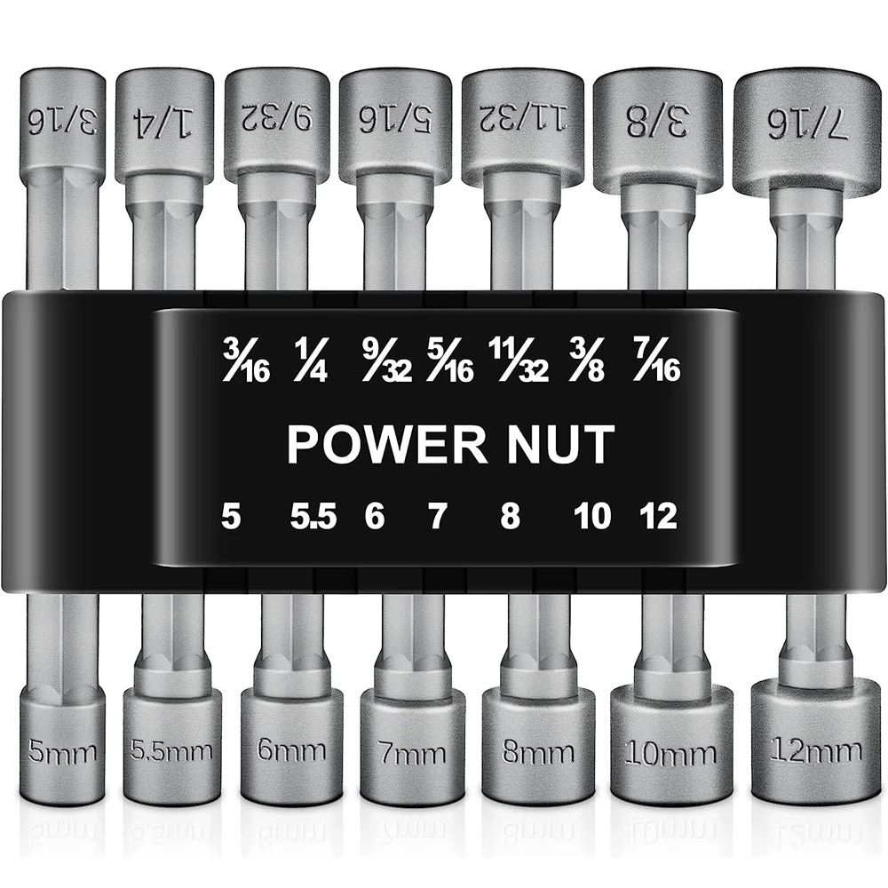 Llave Hexagonal de enchufe potente, destornillador con mango Hexagonal, varilla de extensión, destornillador neumático, juego de herramientas de inserción, 9/14 Uds.