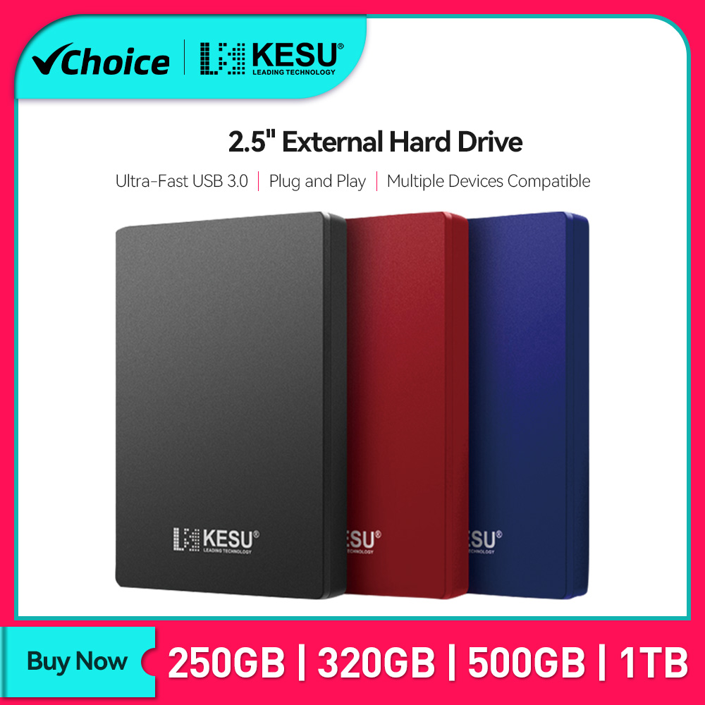 KESU HDD 2.5 Cal przenośny zewnętrzny dysk twardy 250GB 320GB 500GB 1TB USB3.0 kompatybilny dla PC Mac Desktop MacBook