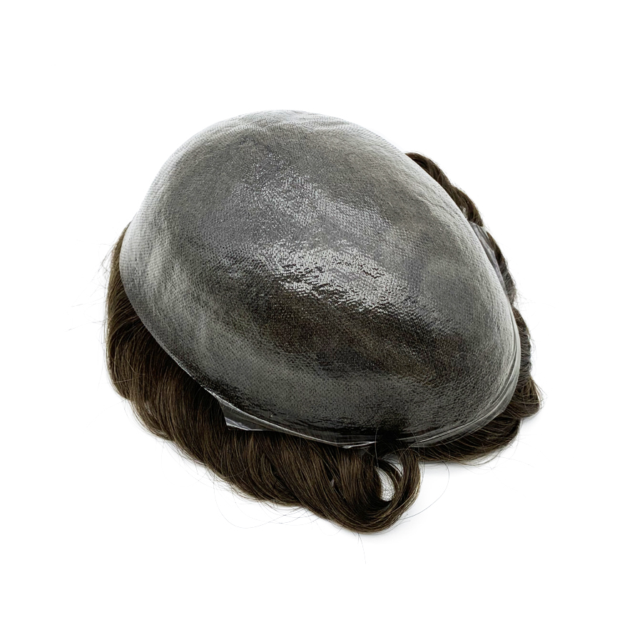Prótese Capilar Masculina Personalizada Multicolorida de Cabelo Humano Remy com Base Mono Lace e Poly Bond