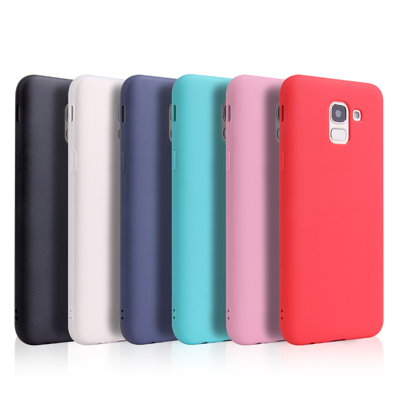 Matte Hülle für Samsung Galaxy A6 A8 Plus A9 J6 J8 2018 J4 Plus 2018 S8 S9 S10 S20 Plus S20 Ultra Soft Candy Farbe Silikonhülle