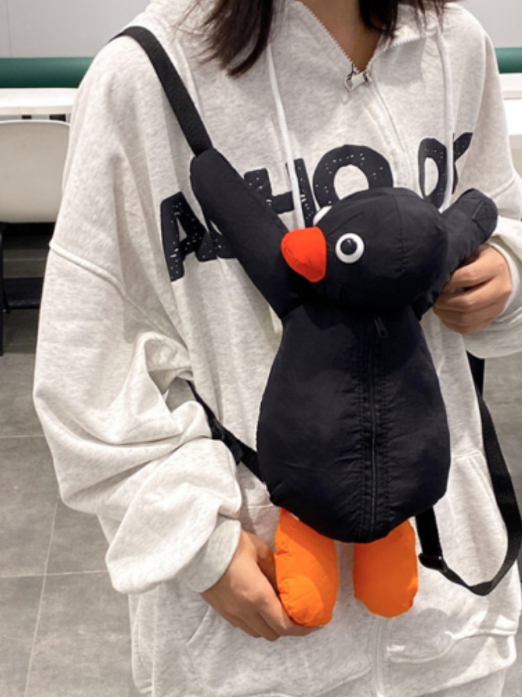 การ์ตูนตลกน่ารัก Cuddle Penguin กระเป๋าเป้สะพายหลังแฟชั่นบุคลิกภาพตุ๊กตา Plush กระเป๋าเด็กกระเป๋าสะพายกระเป๋ามินิกระเป๋าเป้สะพายหลัง