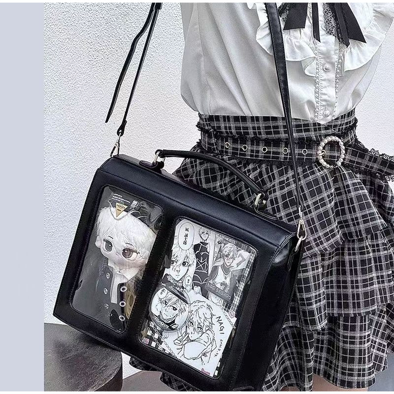Plecak uroczysto-techniczny z wygodnymi uchwytami, przezroczysta torba Itabag w stylu Harajuku DIY, teczka do dojazdów do szkoły/pracy, modna i wszechstronna torba crossbody.