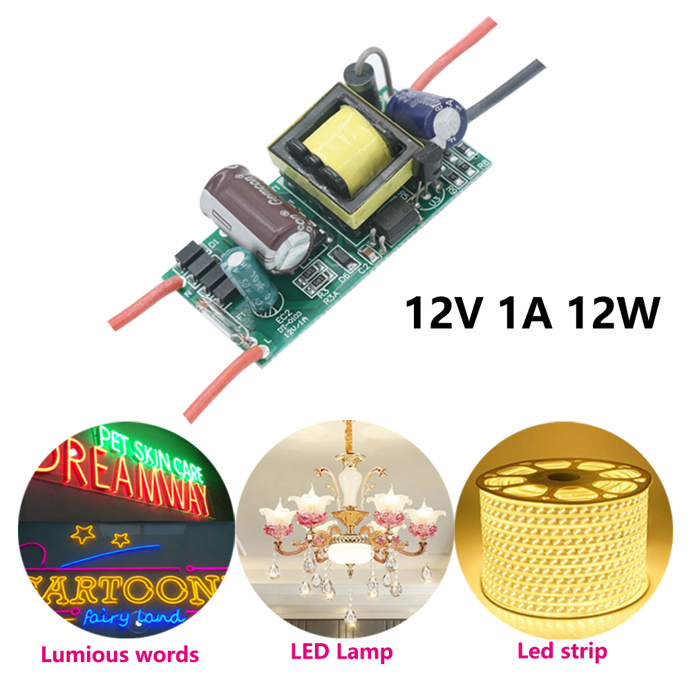 Neuer LED-Treibertransformator 220 V bis 12 V Volt Netzteil 1 A 2 A 12 W 24 W Treiber für LED-Streifen Deckenleuchten Lampenfix
