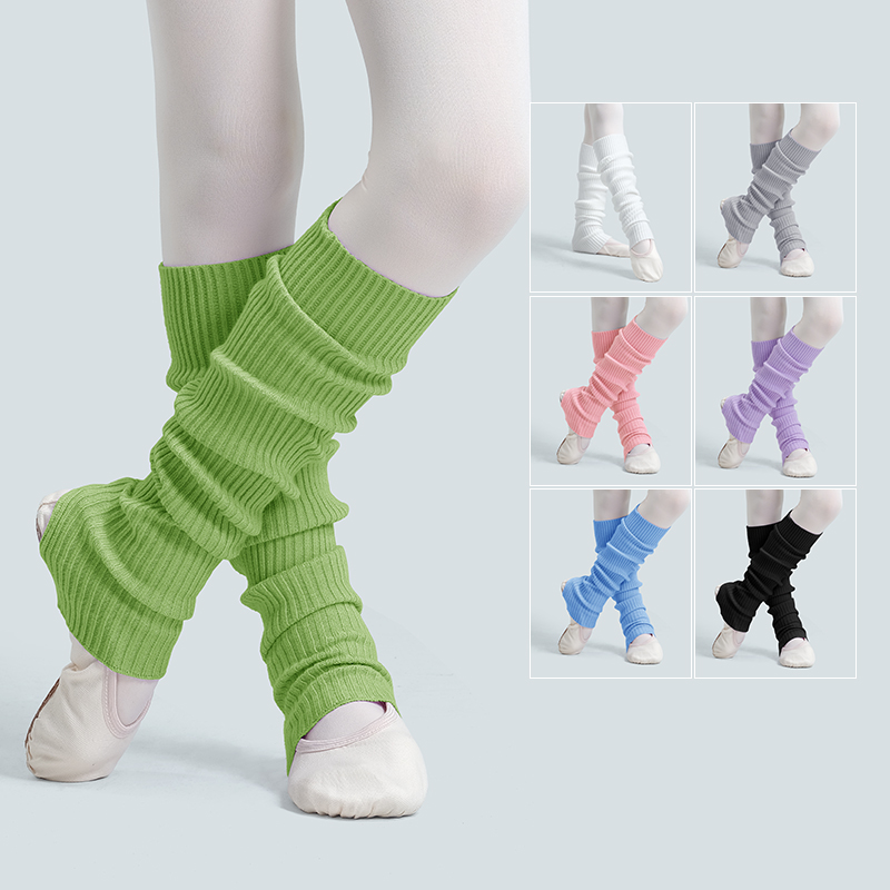 Nuove scaldamuscoli per balletto per ragazze Scaldamuscoli con staffa lavorata a maglia Scaldamuscoli lunghi extra morbidi invernali per calze a maglia per yoga da ballo