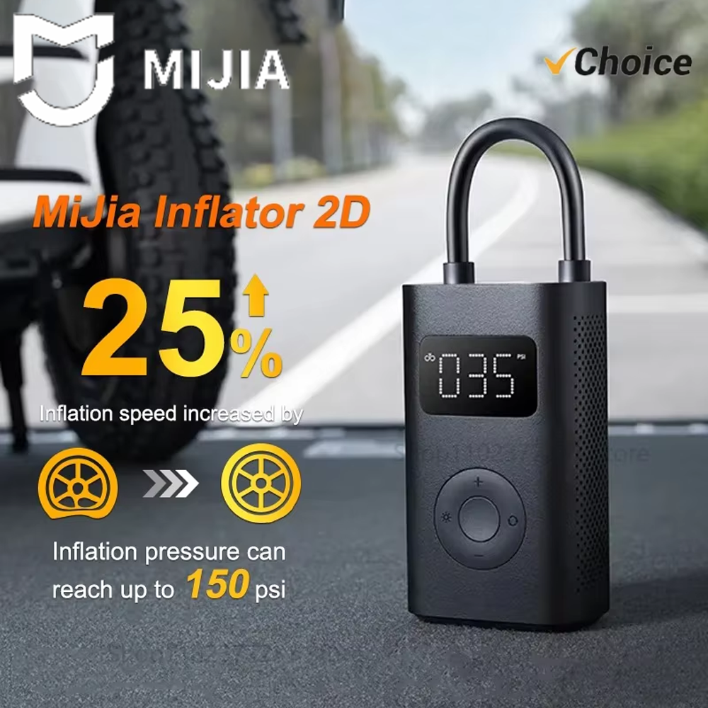 NEUER MIJIA Aufblasbarer Kompressor 2D 2000mAh Tragbarer Luftpumpe 2D für Fahrrad Auto Motorrad Ball CN