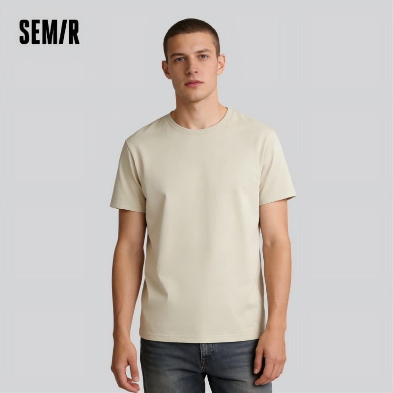 SEMIR T 셔츠 남성 패션 캐주얼 코튼 티셔츠 남성 화이트 티 셔츠 남성용 반팔 streetwear 여름 탑